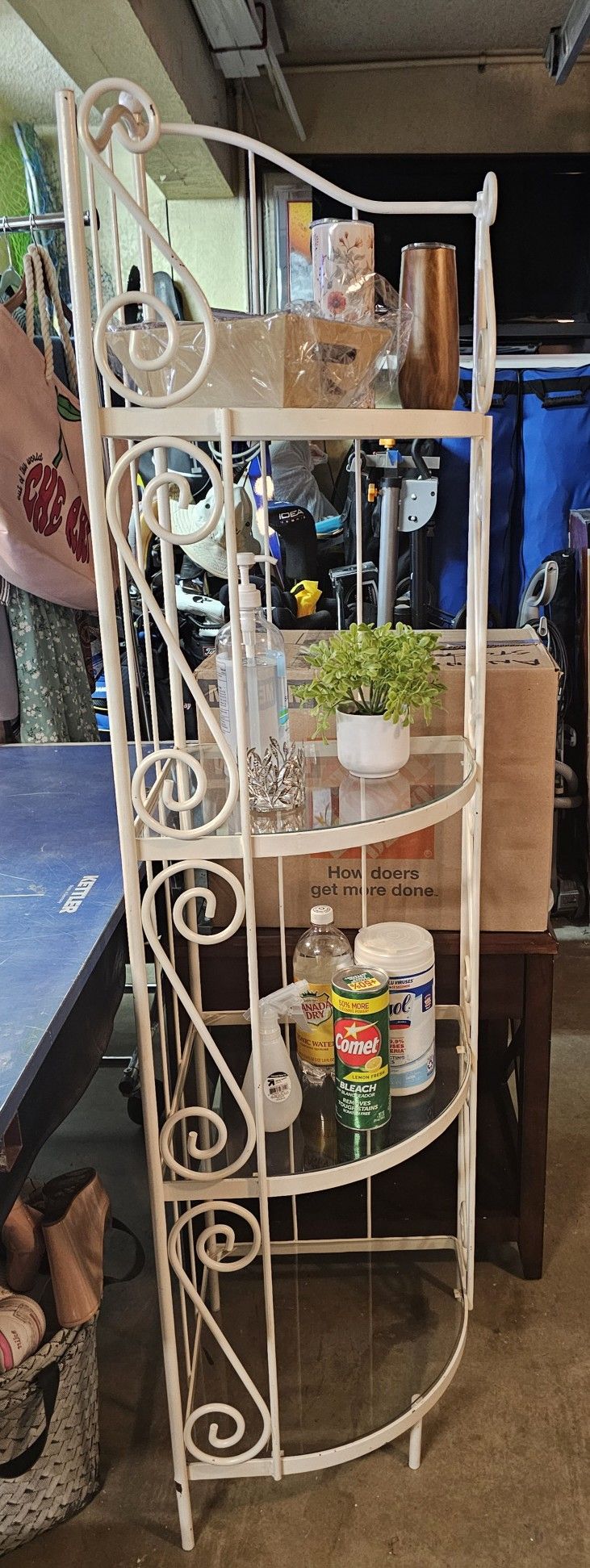 Corner Shelf CAST IRON W/Glass