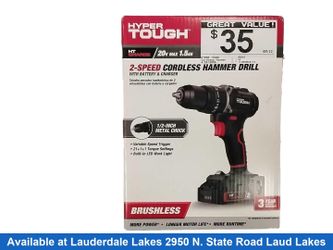 Hyper Tough 80045 Red Cordless Hammer Drill