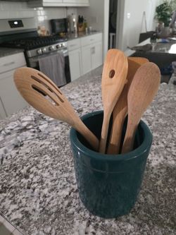 Free Wooden Kitchen Utensil Set with Crock
