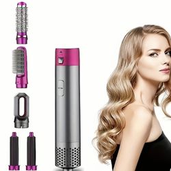 5-in-1 Hair Dryer Hot Comb Set For Wet & Dry Hair, Professional Curling Iron Hair Straightener Styling Tool Household Hair Styling Dryer