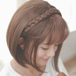 Faux bangs on braided headband medium brown new w/o tags 