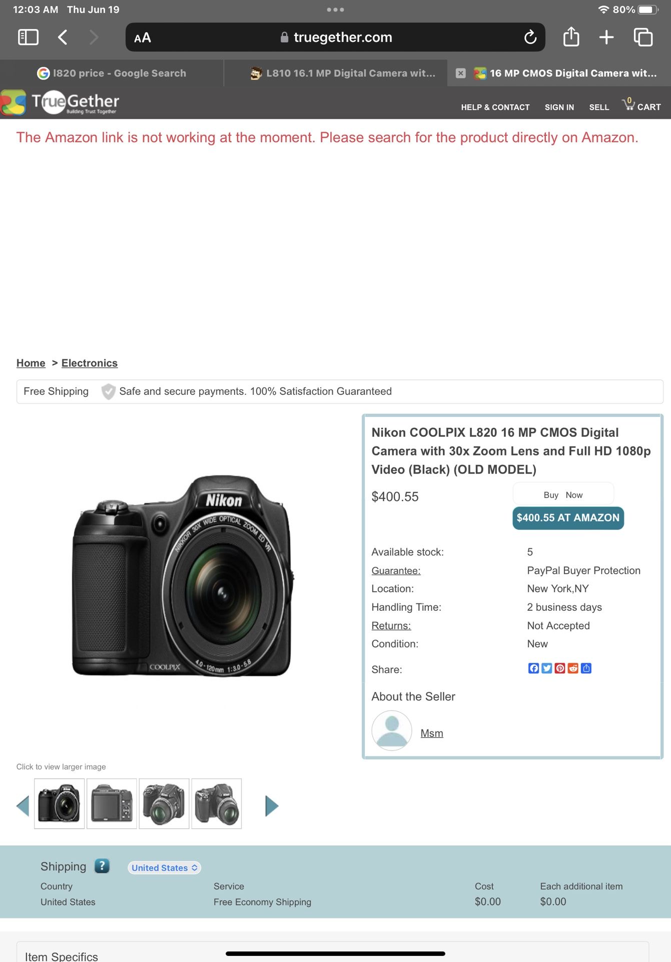 Nikion Coolpix L820