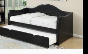 Photo BRAND NEW TWIN SIZE DAY BED WITH TRUNDLE ADD MATTRESS ALL NEW FURNITURE AVAILABLE BY USA MEXICO FURNITURE