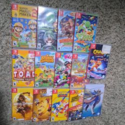 14 switch game lot used W Cases , Pokemon, Mario, And More See Pics