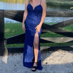 Royal Blue Prom Dress Size 7