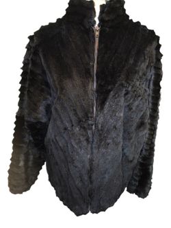 Vintage Women's Genuine Dyed Sheared Rabbit Fur Jacket by Wilson's - MEDIUM M