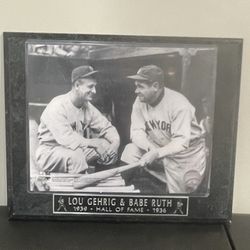 Babe Ruth  And Lou Gehrig Photo Plaque 