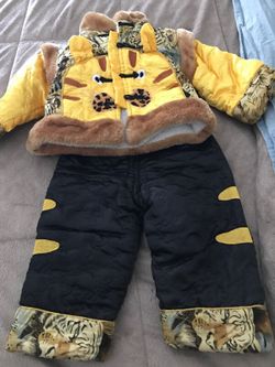 Hand made Tiger snow suit L 24 months 2T
