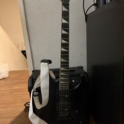 Electric guitar with amp