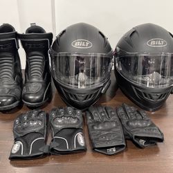 BILT Bluetooth motorcycle helmets; SEDICI motorcycle boots; motorcycle gloves