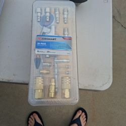 Twenty piece air compressor accessory kit