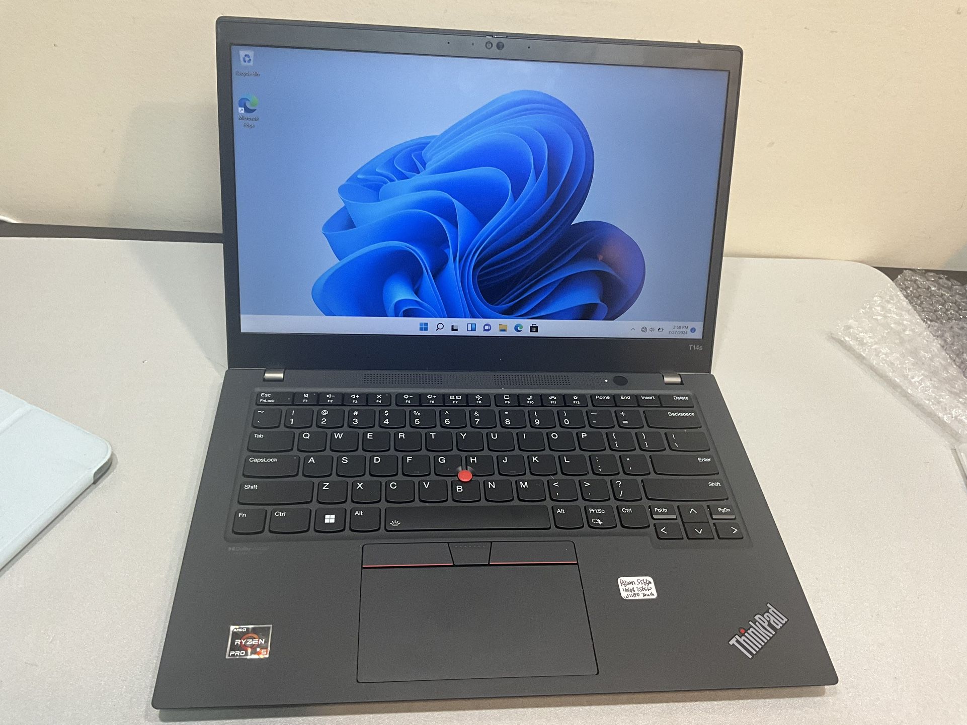 Lenovo Notebook ThinkPad T14s AMD Gen 2 Laptop Ryzen 5 PRO 5650U 16GB 256GB SSD   Physical Condition There are a scratches on this unit. Overall condi