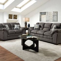 want something comfortable? Plush Oversized Grey Sofa and loveseat Great Quality !!!
