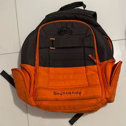 Skullcandy Orange & Gray Backpack – Good Condition