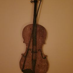 Wall Art Wood And Metal Violin