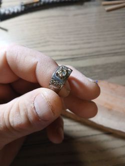 Womens Diamond Ring Silver Band