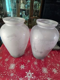 Lavender colored glass vases 14" tall