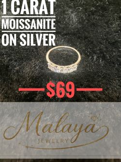 1 Carat Moissanite silver ring size 7 and 8 only