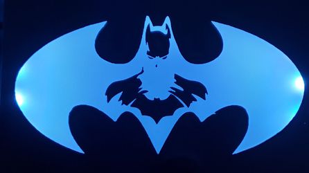 Batman etched lighted mirror