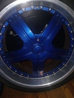 22 inch rims universal blue custome