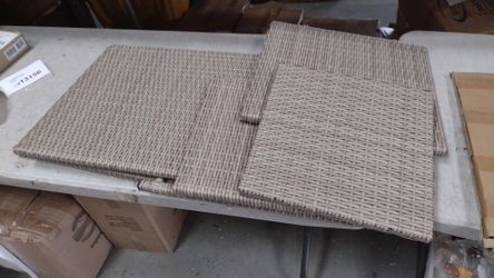 6 Piece Patio Dining Set with Cushions Poly Rattan Beige-BRWH-B09RW12T48