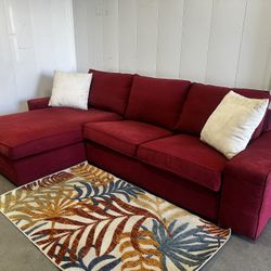 DARK RED SECTIONAL COUCH W/ FREE DELIVERY 