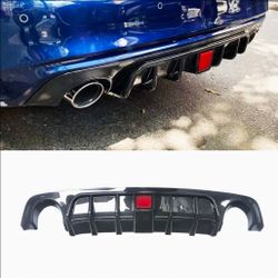 Rear Bumper Diffuser 2018–2024 Infiniti Q50 models and includes a functional LED brake light