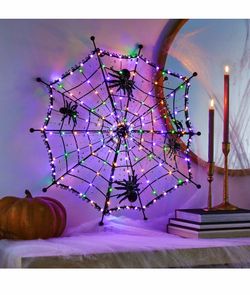 Members Mark 28.5” Pre-Lit Spider Web Decor Brand New In Box