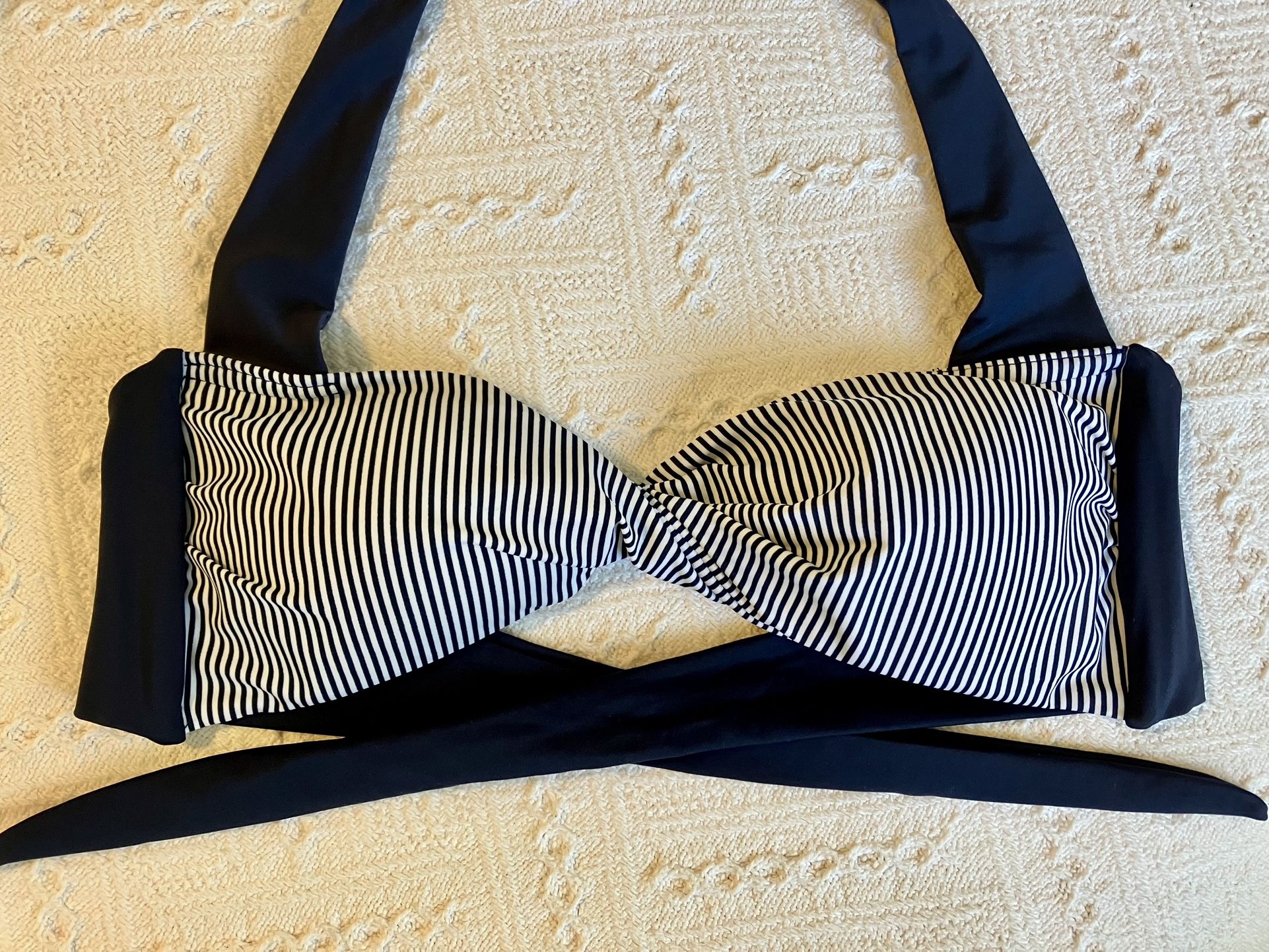 NEW Super Cute Navy Pinstripe Halter Bikini