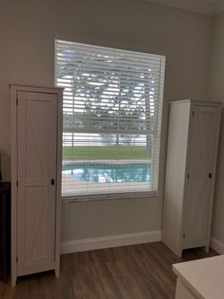 Pair of Tall off White Cabinets