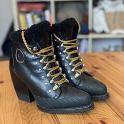 Chloe Rylee Leather and Shearling Boots Authentic