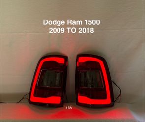 Dodge Ram 2009 TO 2018 Fits 1(contact info removed) 3500  Euro Style Optic Tube Full LED Tail Lights - Red Clear…
