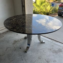 Marble Dinning Table 53inch Round X29 Inch Tall 