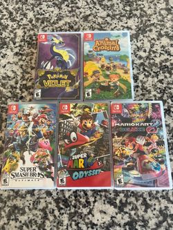 Mario Kart 8 Deluxe Pokemon Violet Super Smash bros Animal Crossing Mario Odyssey Nintendo switch