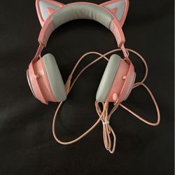 Pink Cat Ear Headset 