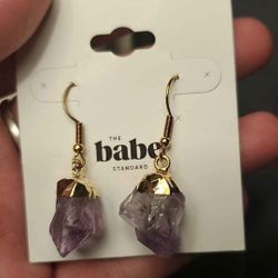 Faux Amethyst Earrings