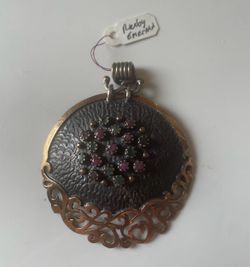 925 pendant,with rubies and emeralds