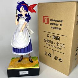 Launch (Lunch) in her sweet, blue-haired form wearing her signature maid-style apron dress and red hair bow.