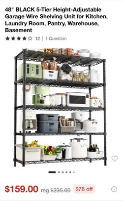 5 Tier Wide Wire Shelving Unit