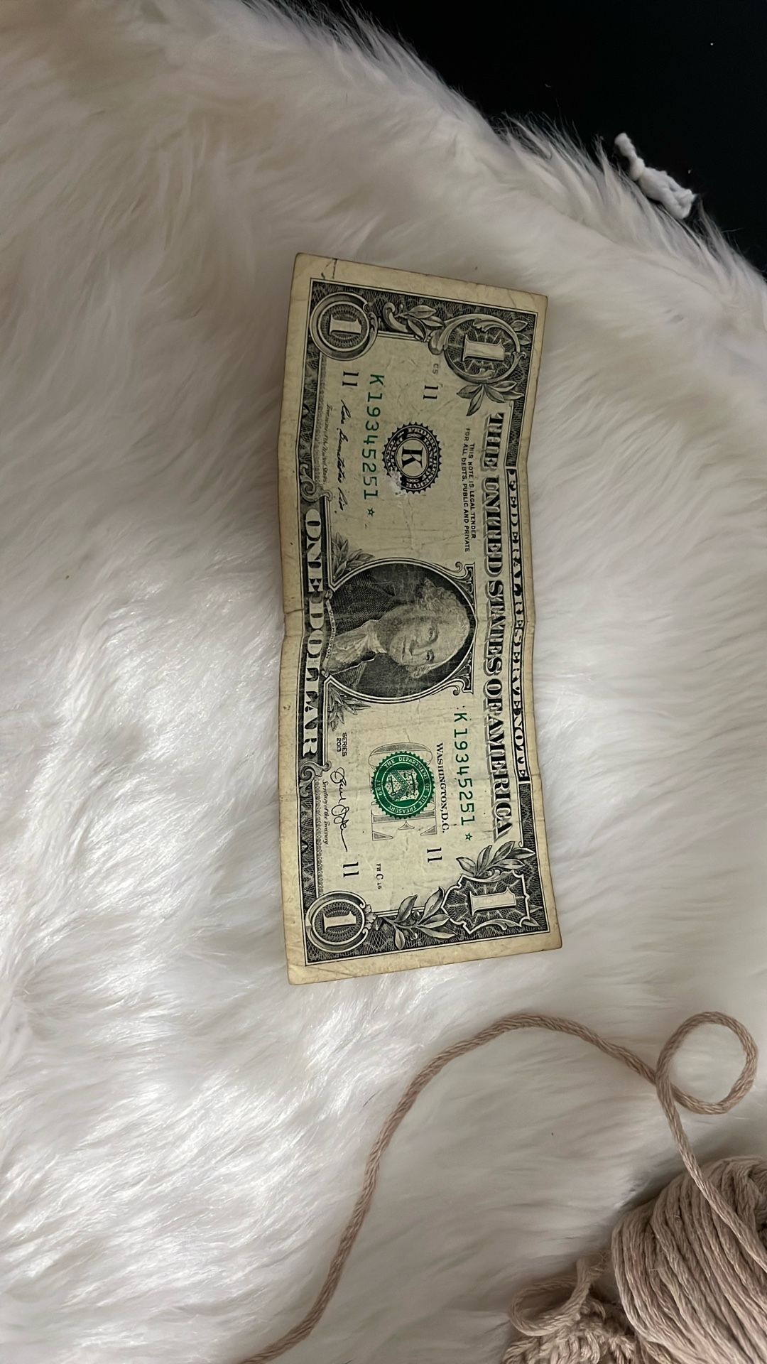 dollar bill with star