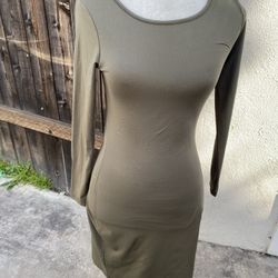 Olive Green Fitted Dress