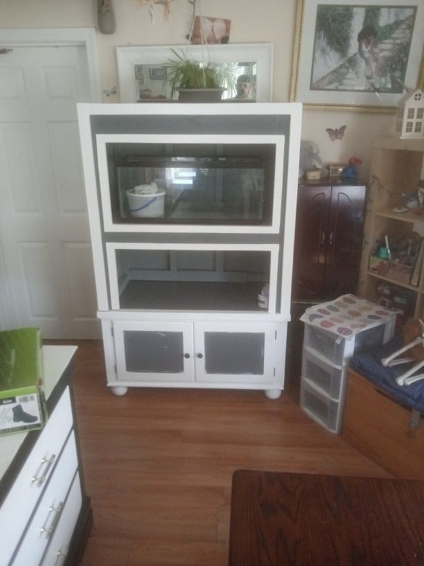 Fish Tank Stand Holds Two Fish Tanks