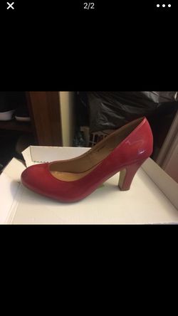 Red glossy heels