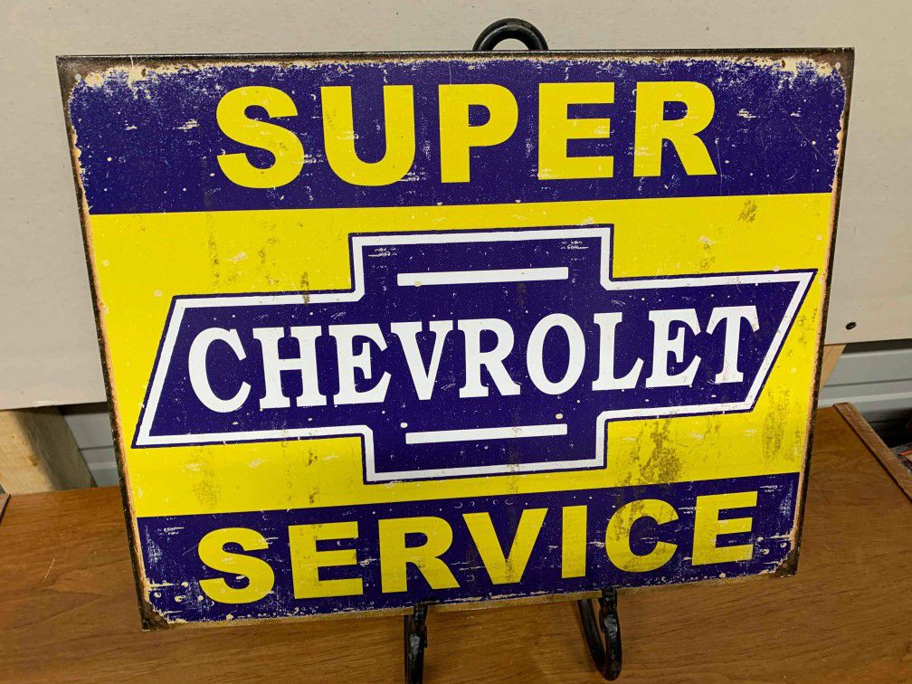 Chevrolet tin sign
