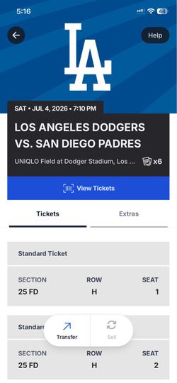 Los Angeles Dodgers Vs San Diego Padres  Saturday July 5