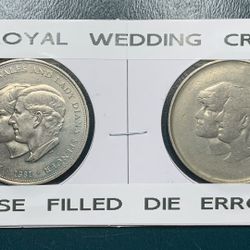 Prince Charles & Lady Diana Royal Wedding Struck Thru Grease Error Coin - $50
