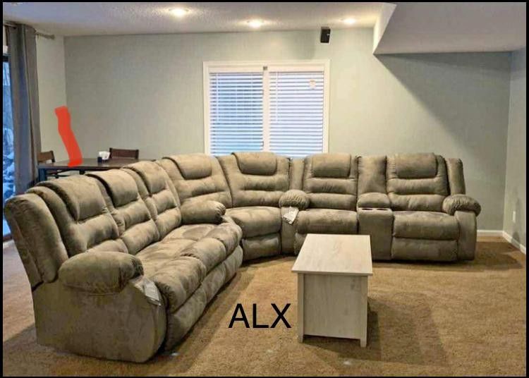 McCade Cobblestone Reclining Sectional $39 Down Payment Only /FREE DELIVERY /