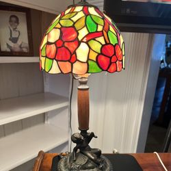 Price Drop - Antique Tiffany Style Leaded Glass Lamp