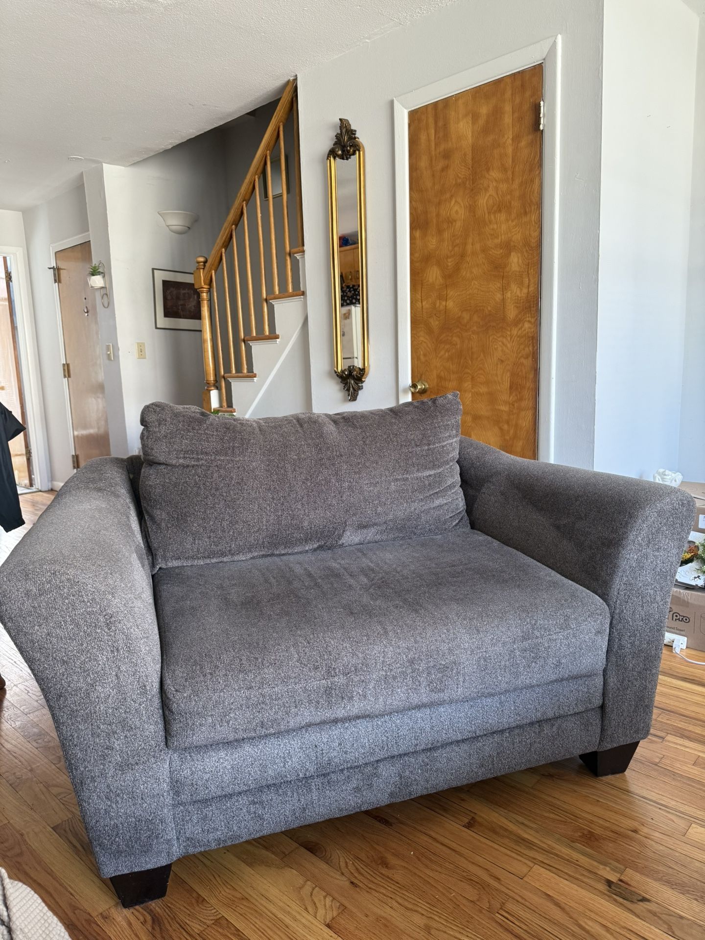 Grey Fusion Furniture Loveseat And Chair