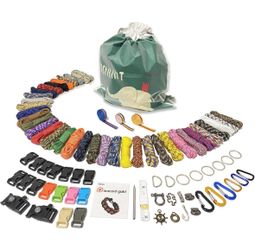 Giroa Paracord 550 Combo Kit, 36 Colors Paracord Ropes with 45 Accessories and Guidebook, for Making Paracord Bracelets, Lanyards,Outdoor Survival Rop